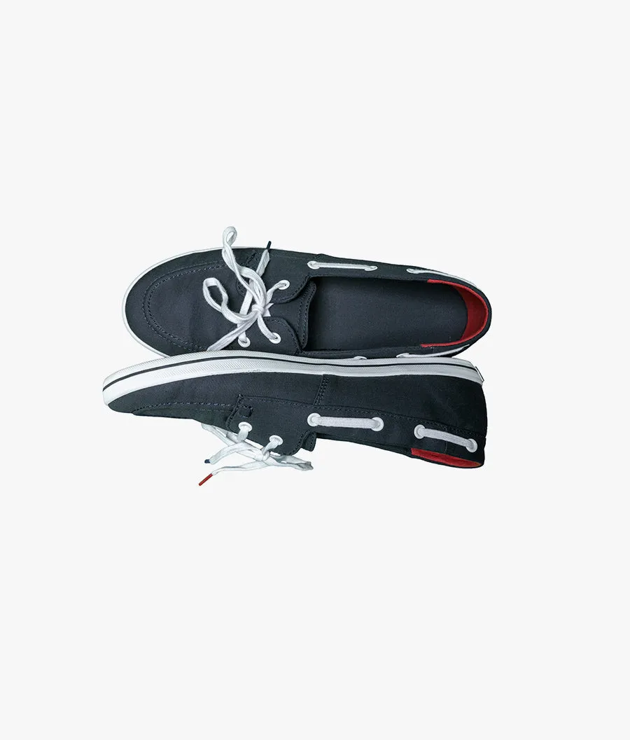 A pair of canvas shoes