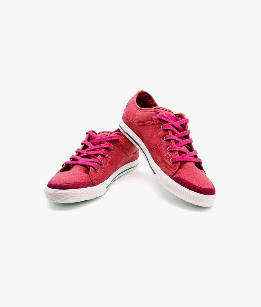 A pair of canvas shoes