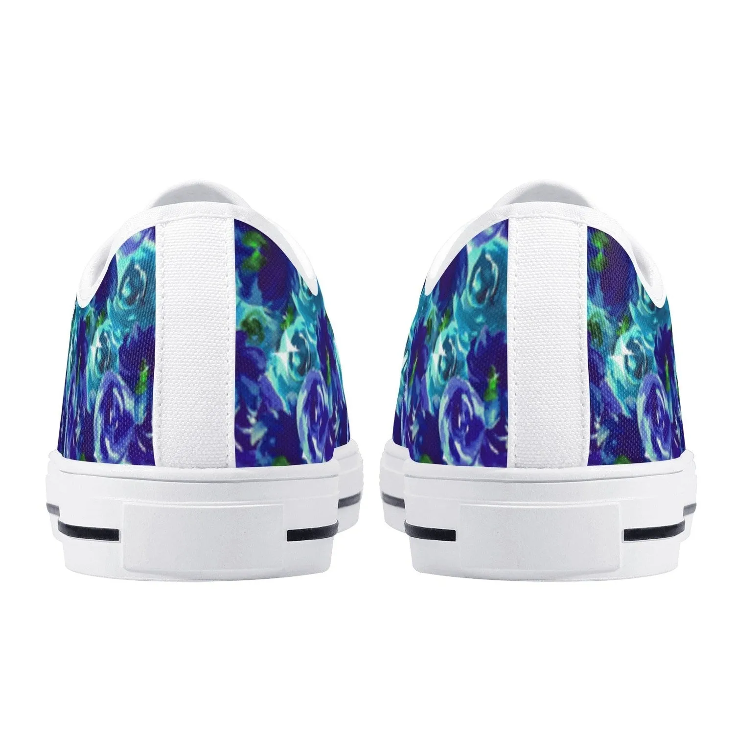 Blue Roses Womens Low Top Canvas Shoes