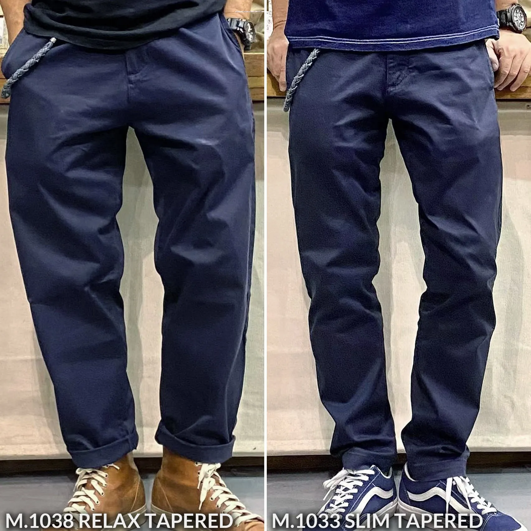 BZEN M.1038 EZ-ER RELAX TAPERED STRETCH CHINO-E0 NAVY