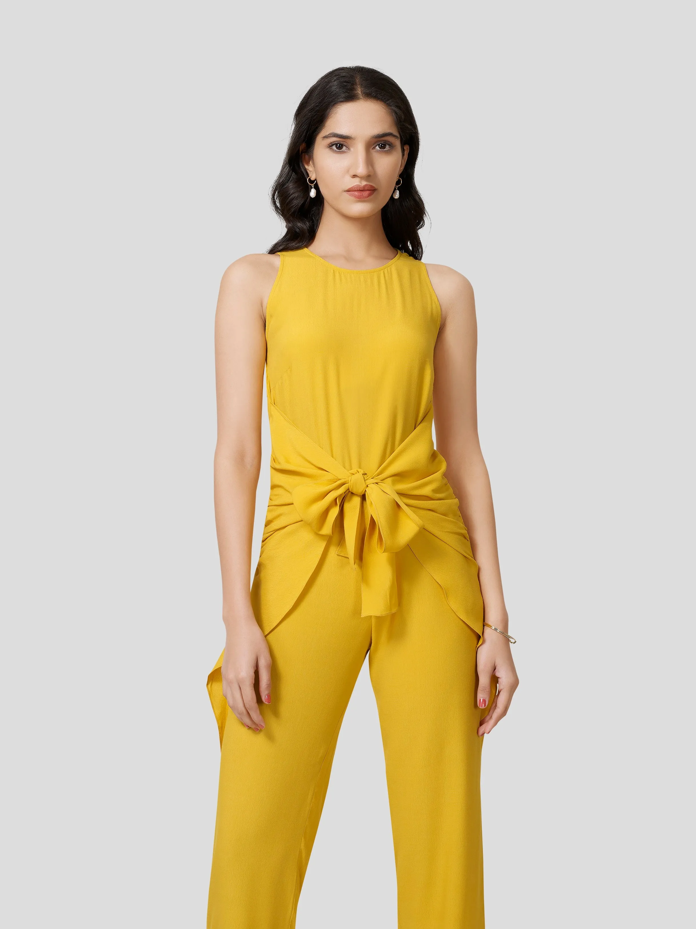 Exultation Front Bow Jumpsuit
