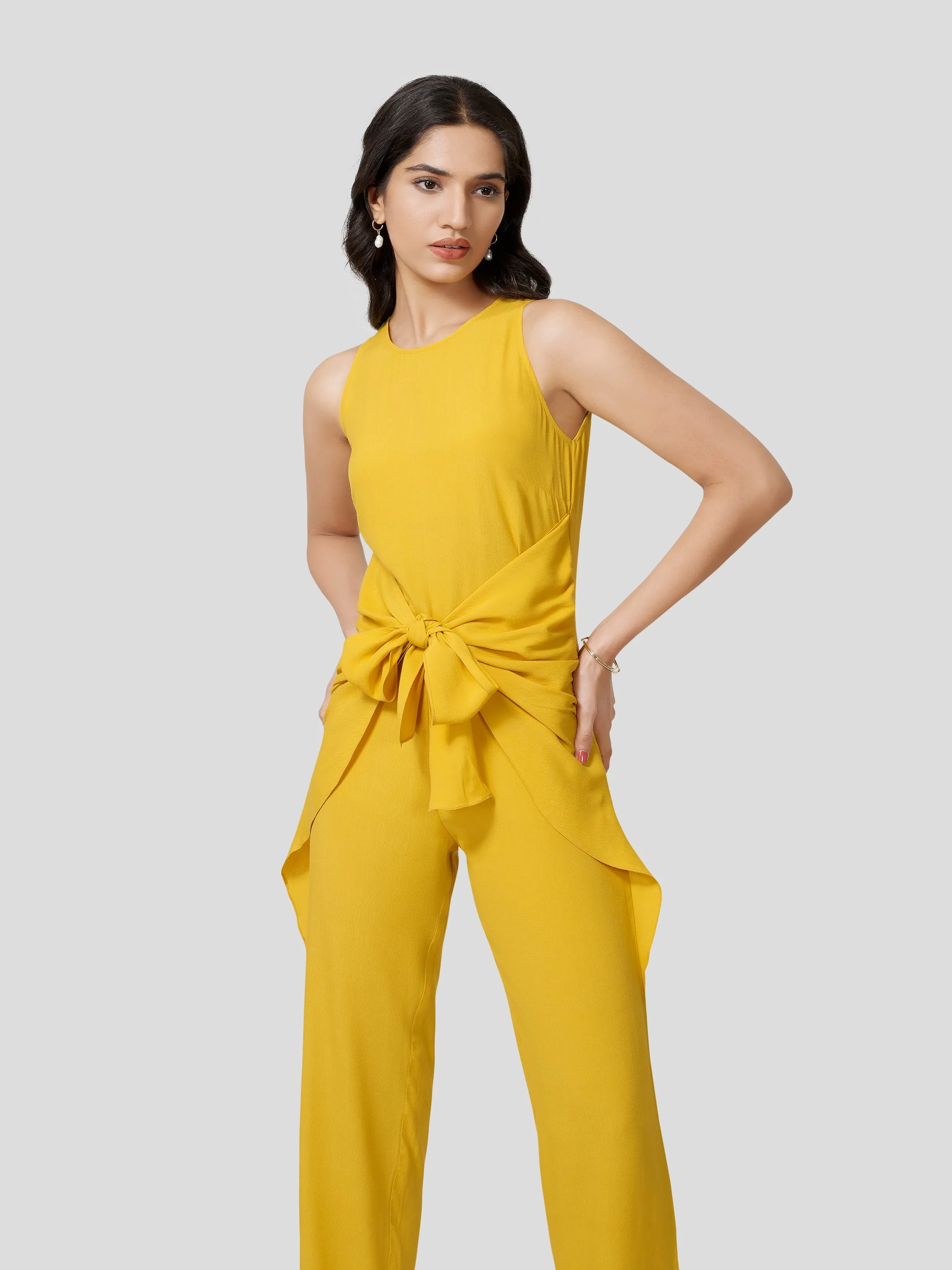 Exultation Front Bow Jumpsuit
