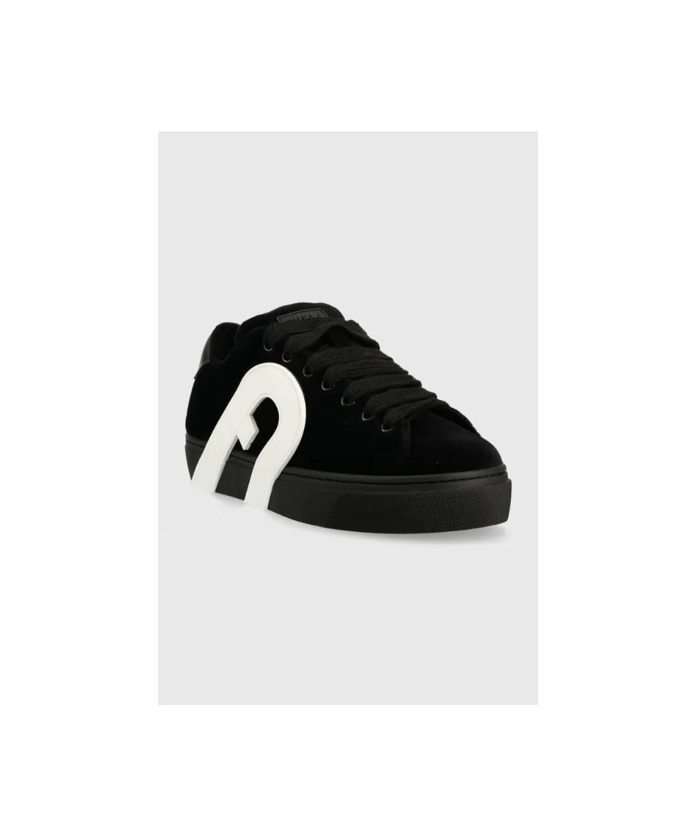FURLA JOY LACE-UP SNEAKERS IN BLACK