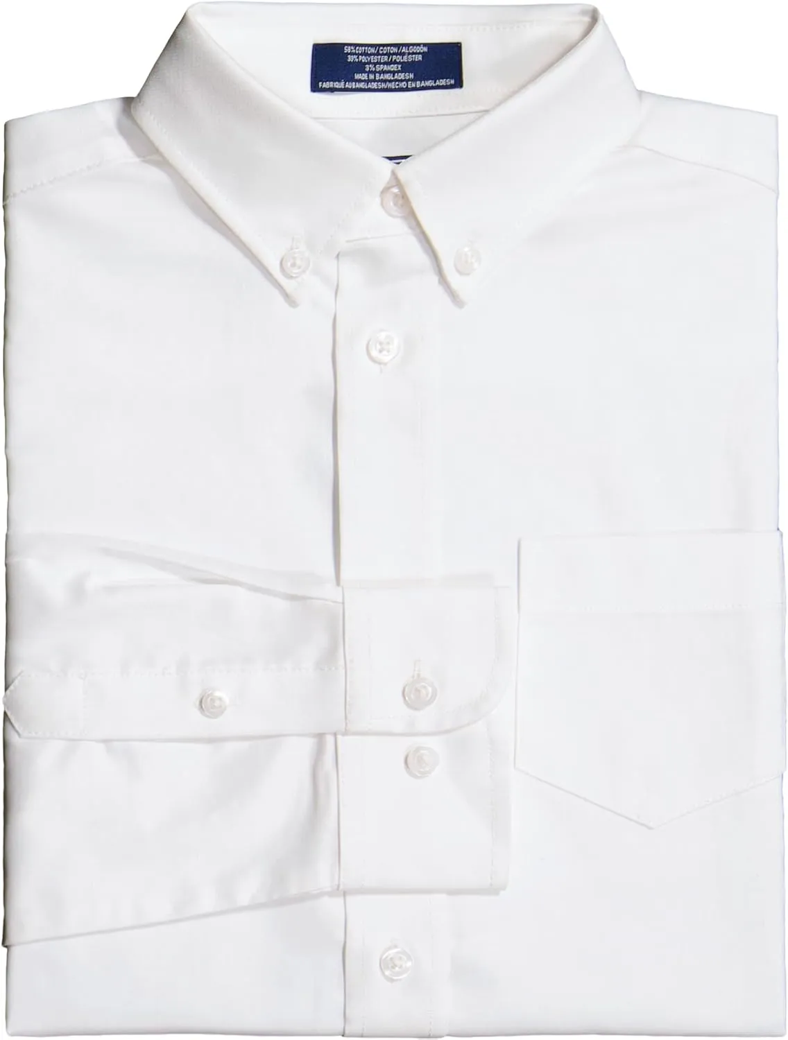 IZOD Boys' Long Sleeve Solid Button-Down Collared Oxford Shirt with Chest Pocket
