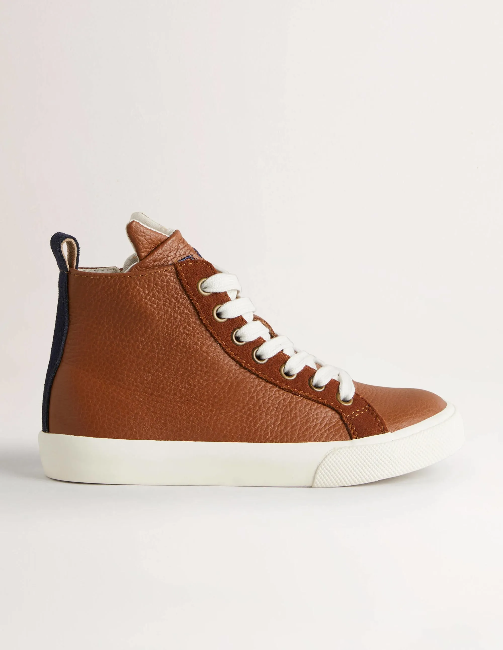 Leather High Tops-Tan
