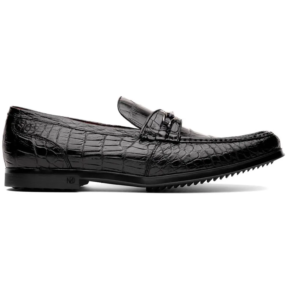 Marco Di Milano Hugo Men's Shoes Exotic Alligator Stylish Horsebit Loafers (MDM1041)