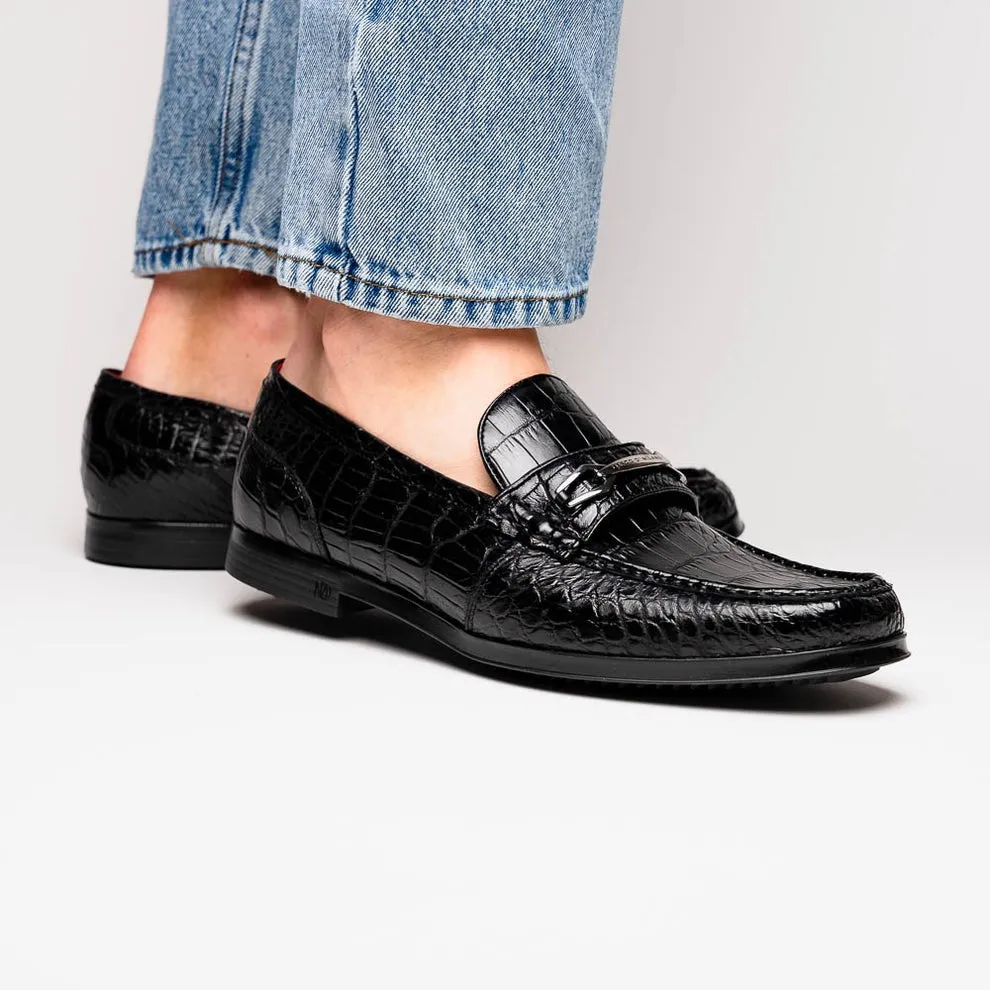 Marco Di Milano Hugo Men's Shoes Exotic Alligator Stylish Horsebit Loafers (MDM1041)