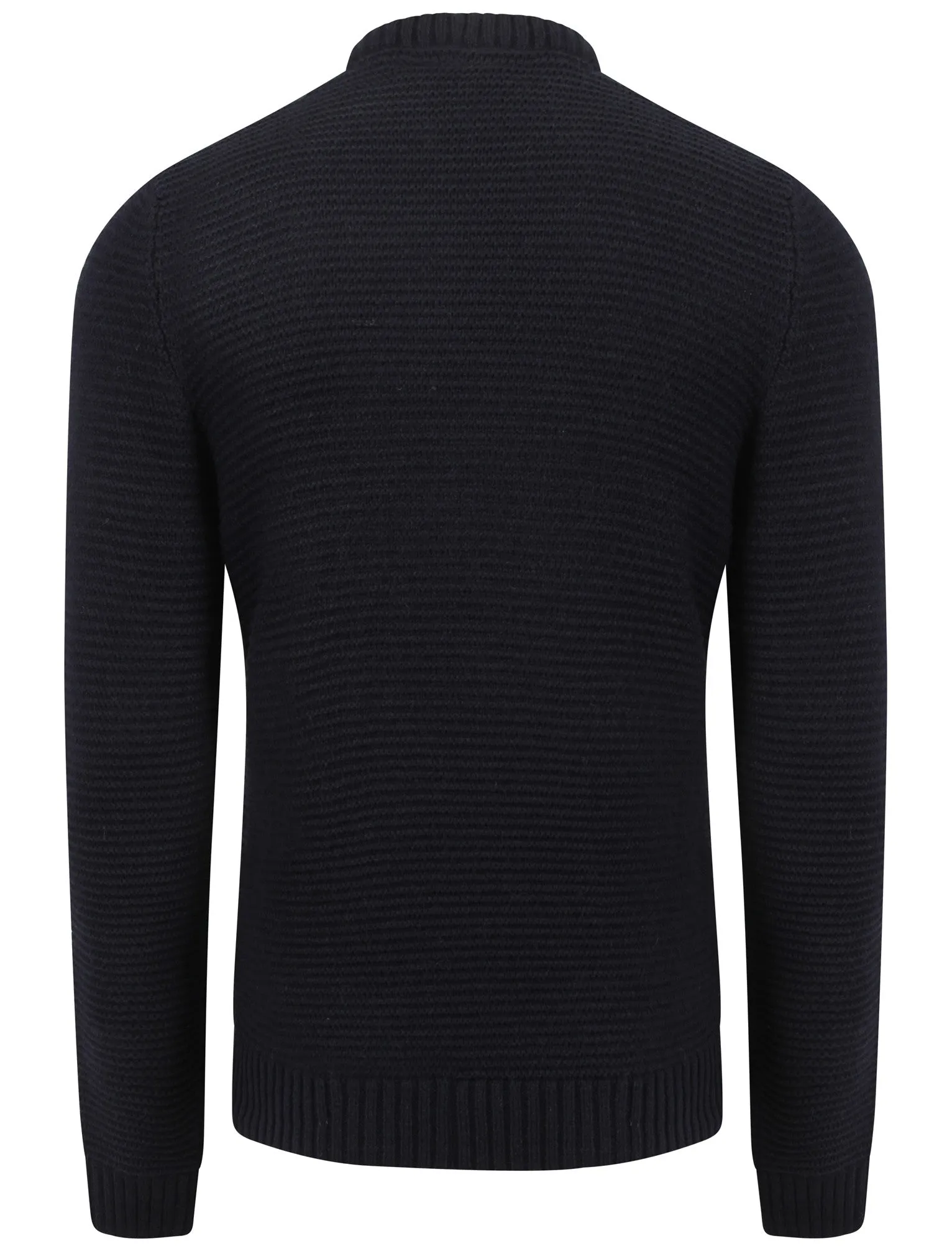 Men's textured wool blend navy jumper