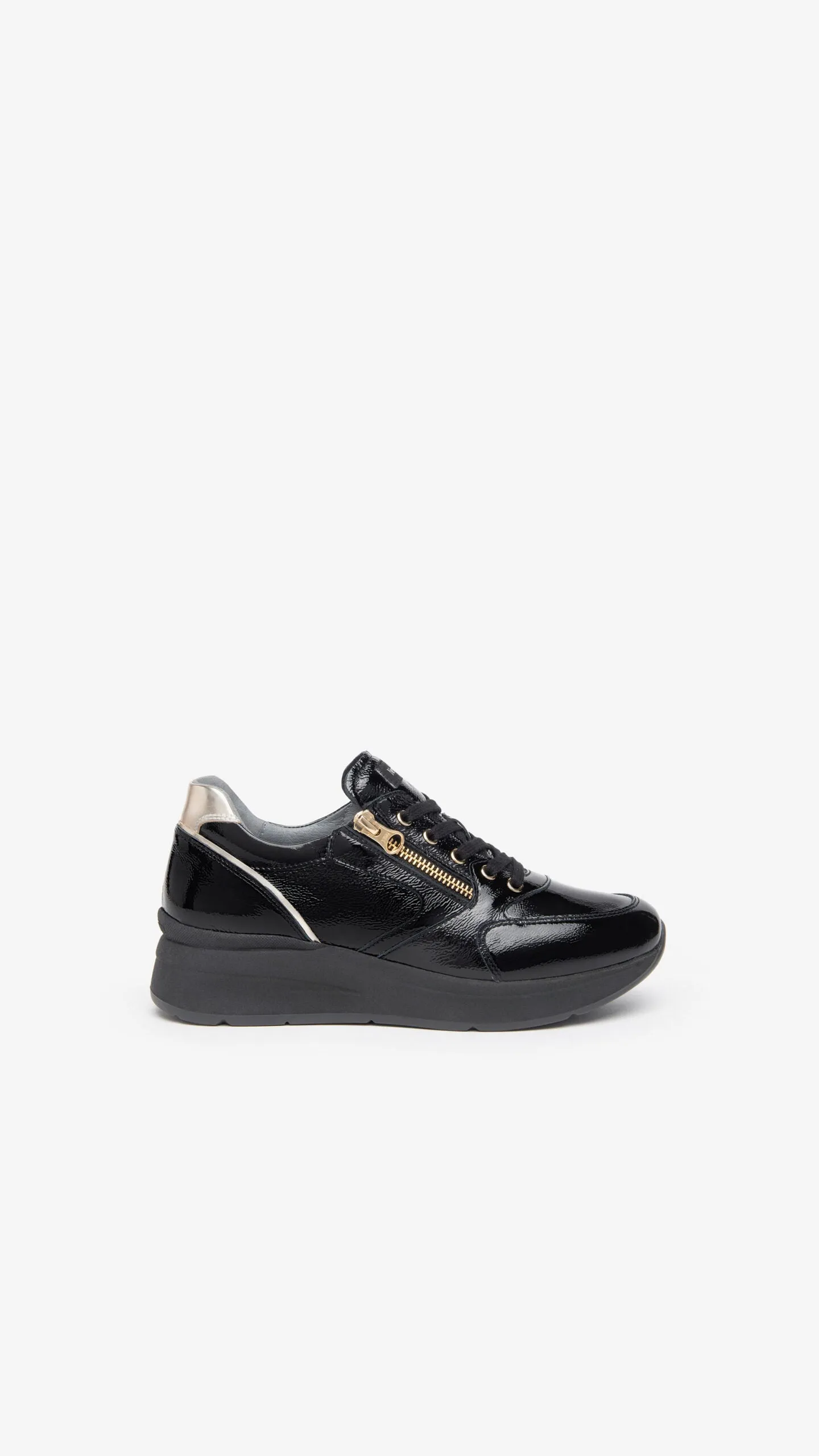 NEROGIARDINI WOMEN LEATHER SNEAKERS IN BLACK