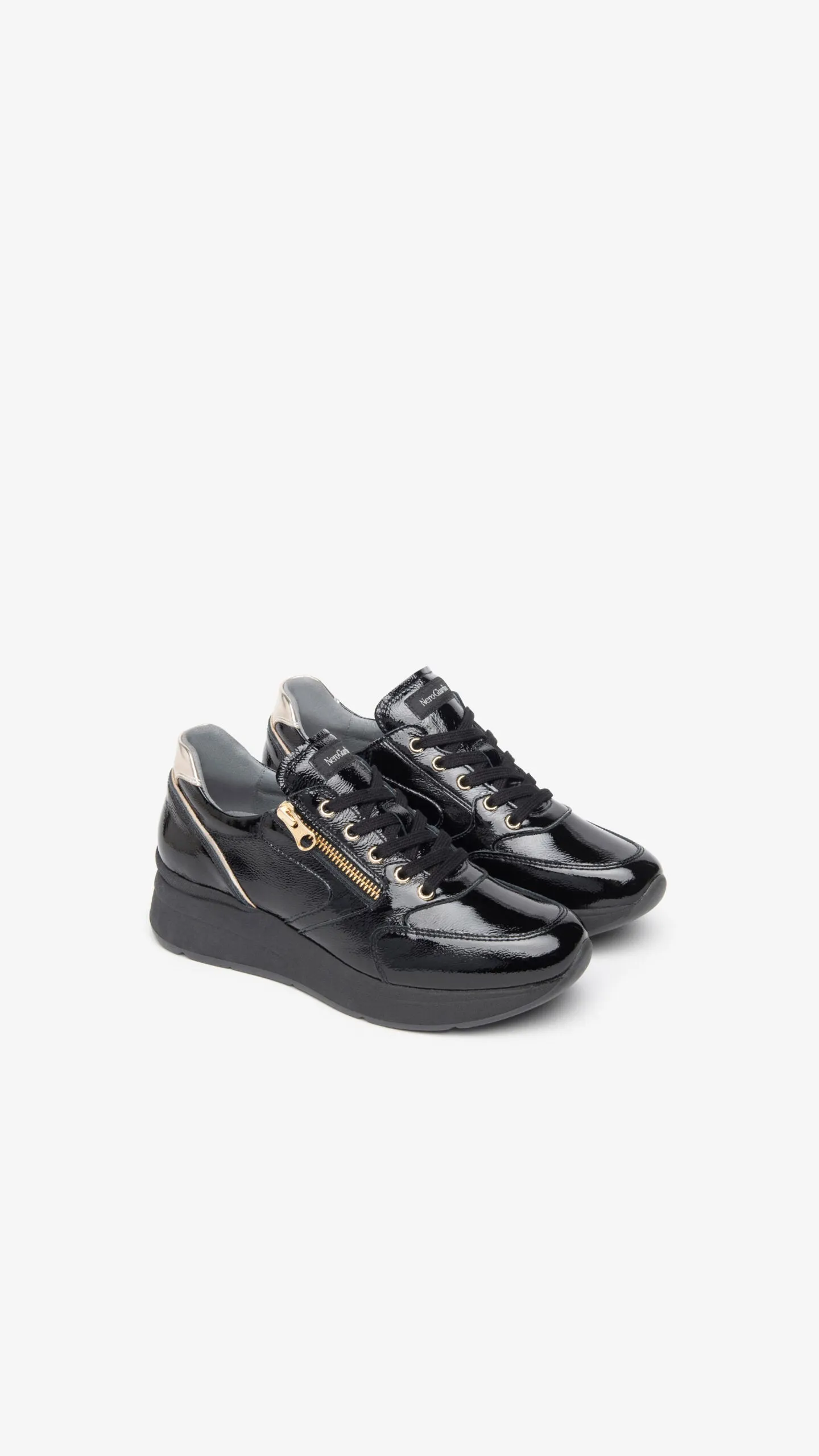 NEROGIARDINI WOMEN LEATHER SNEAKERS IN BLACK