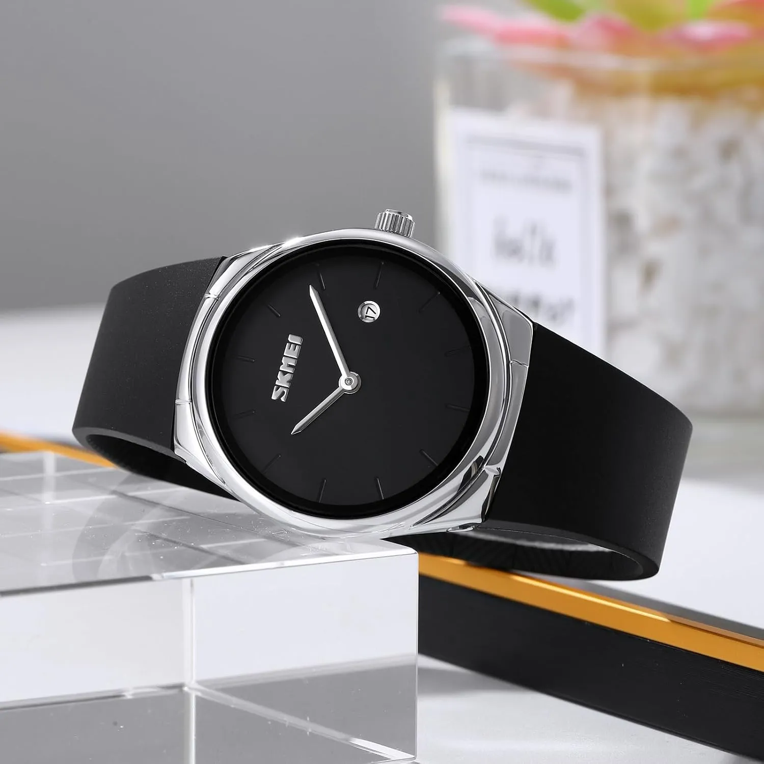 SKMEI Women's Analog Waterproof Watch Stylish Minimalist Business Casual Slim Wristwatch Elegant Design for Girls