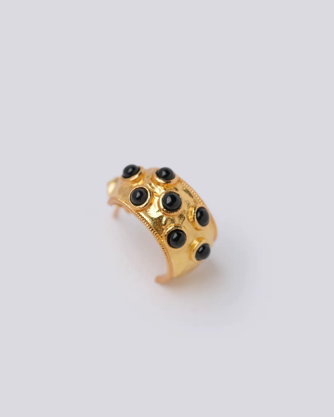 Small Scorpio Onyx Hoop Earrings