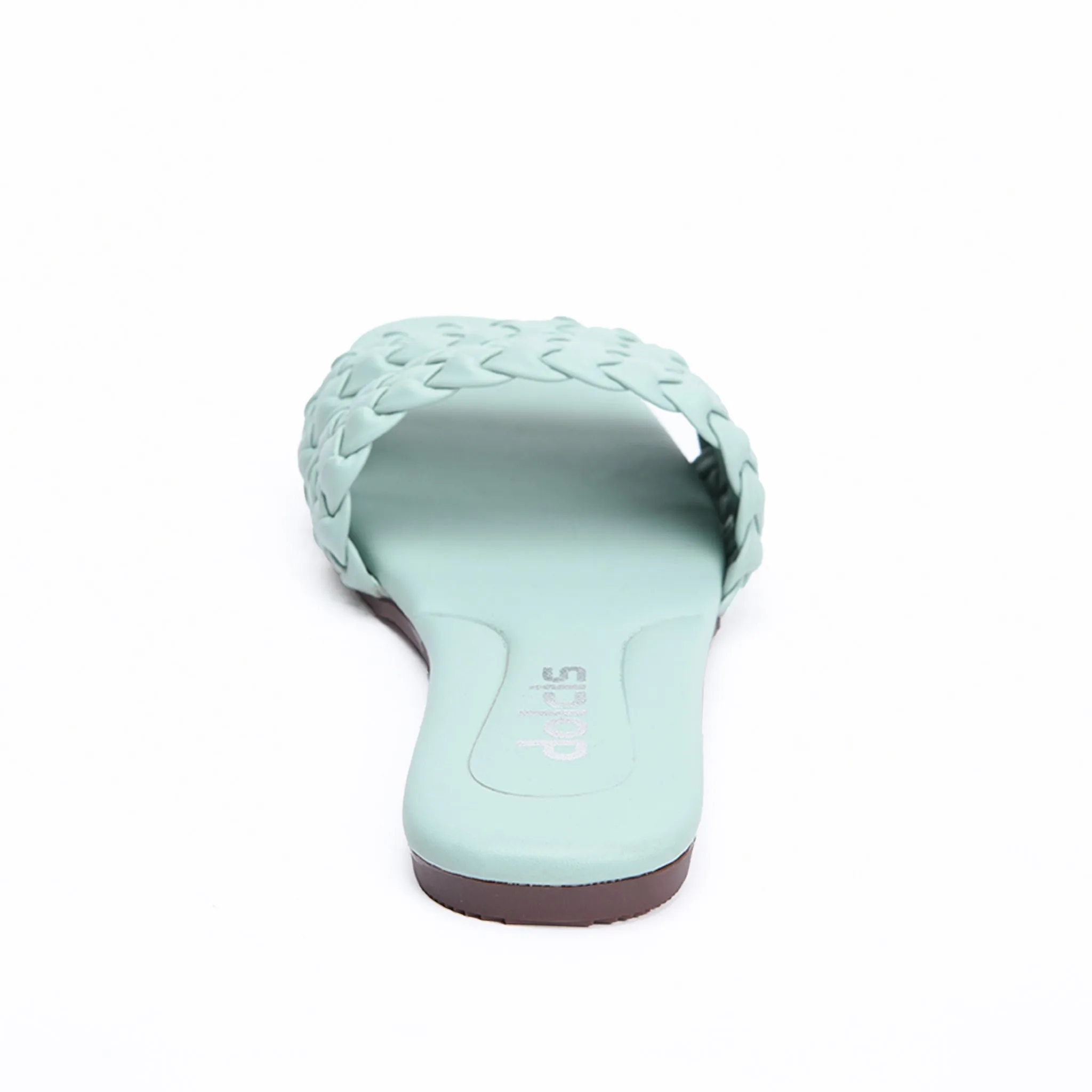 Trendy Mint Green Braided Flats | 566J-K