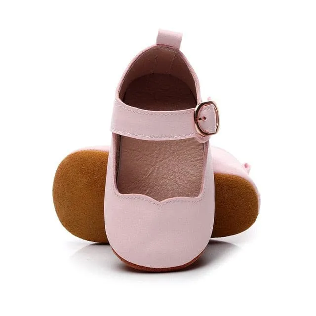 Urban Mary Janes - Genuine Leather Baby Mary Jane Flats, Toddler First Walkers, Colour - Pink