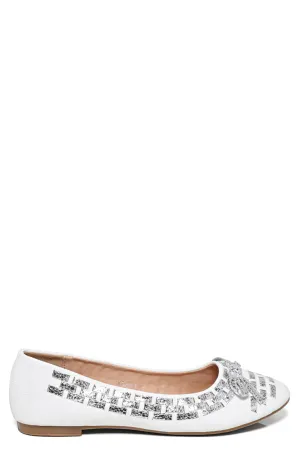 White And Silver Ballerina Flats