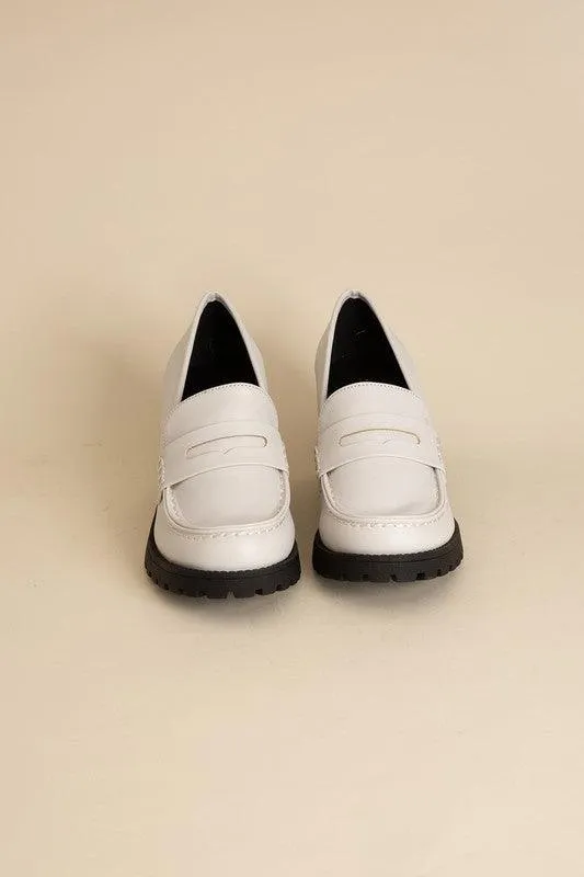 Womens Casual Block Heel Kinder Loafer Shoes