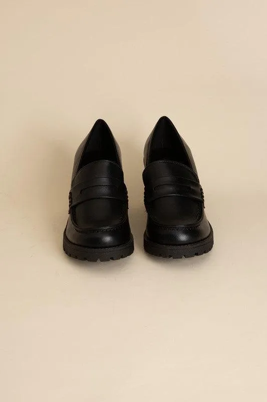 Womens Casual Block Heel Kinder Loafer Shoes