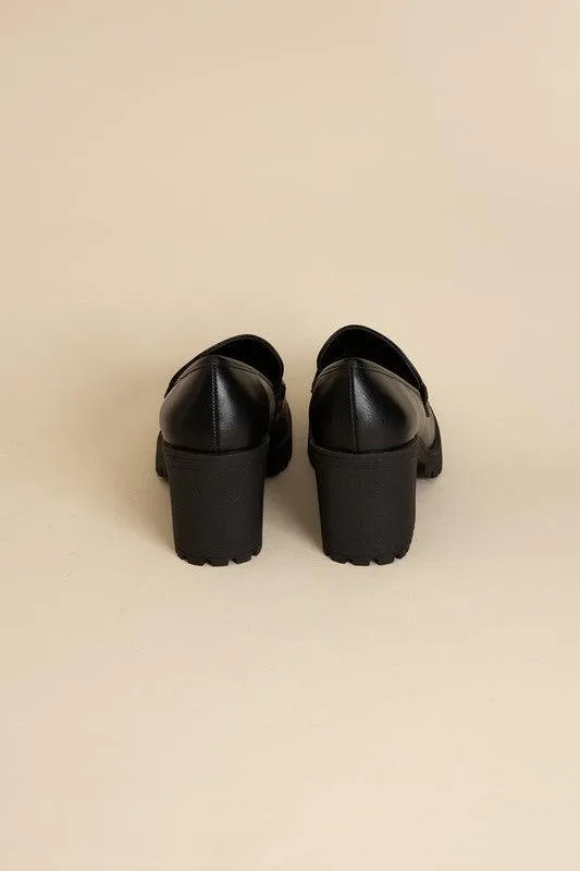 Womens Casual Block Heel Kinder Loafer Shoes