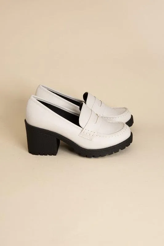Womens Casual Block Heel Kinder Loafer Shoes