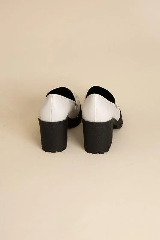 Womens Casual Block Heel Kinder Loafer Shoes
