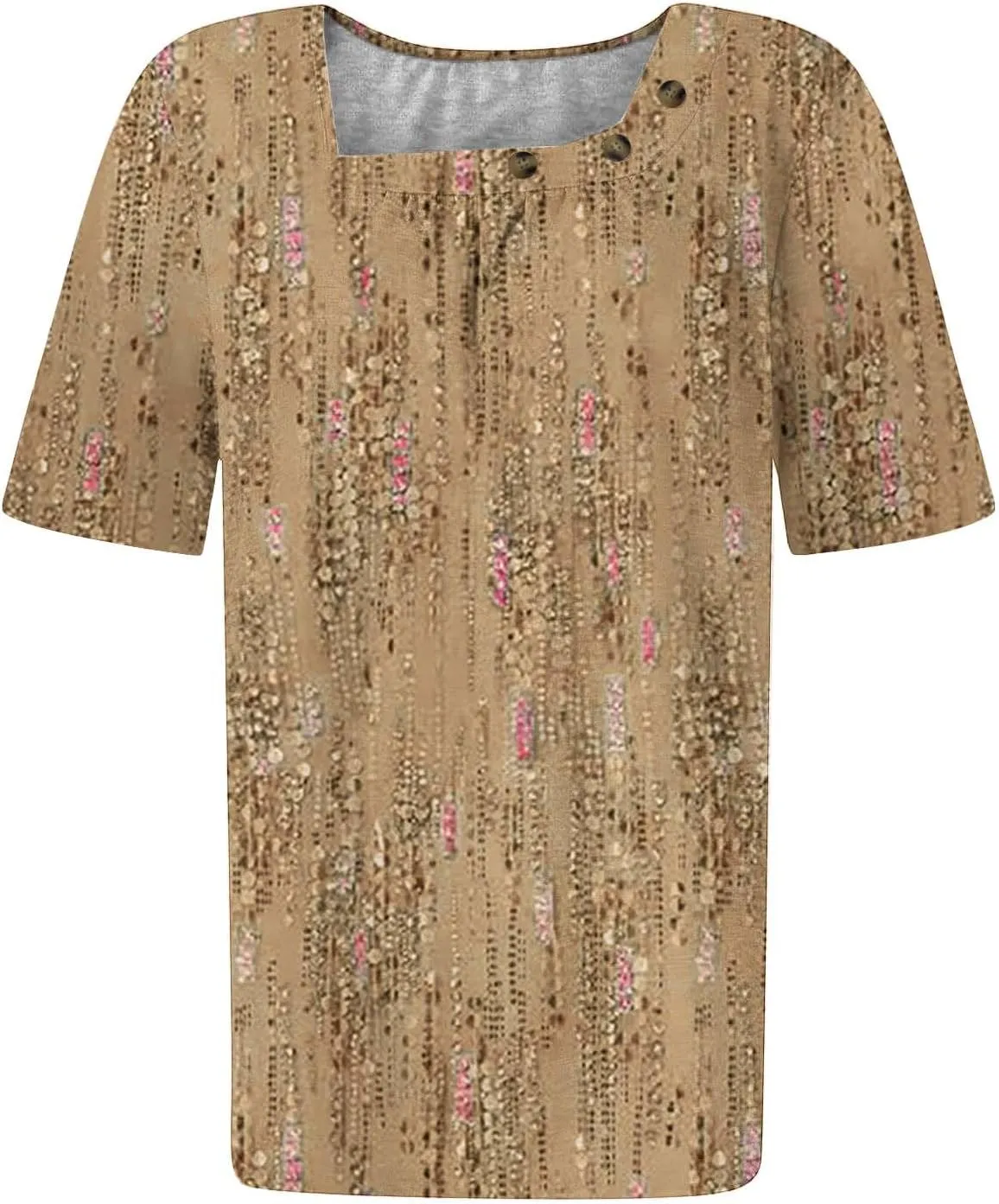 Womens Summer Tops Dressy Trendy Boho Floral Print Short Sleeve T Shirts Casual Loose Fit Basic Tunic Blouses Tees
